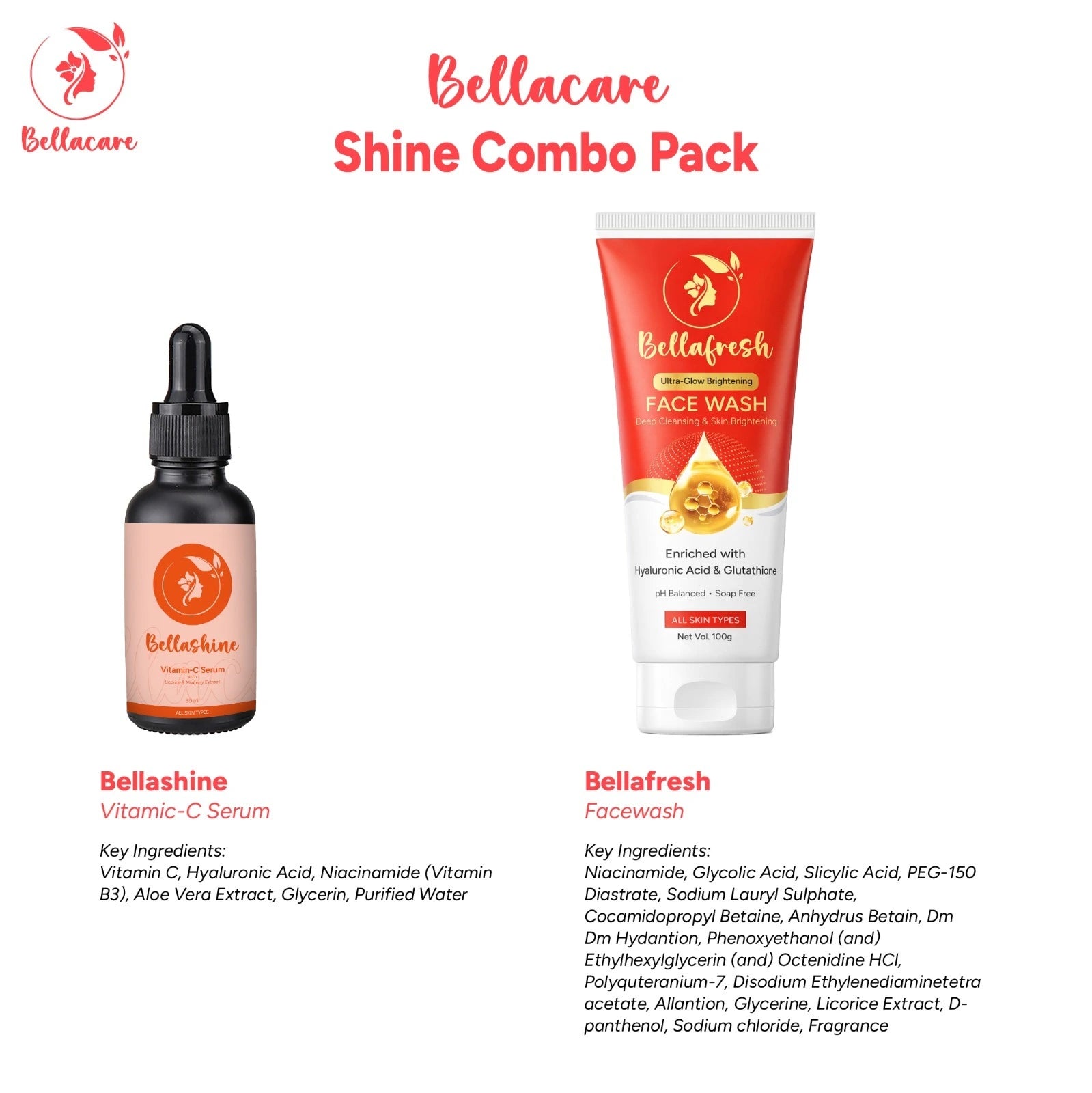 Bellacare Bellashine and Facewash - Premium Skincare